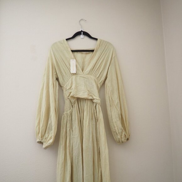 NWT Jen’s Pirate Booty Lapis Long Sleeve V-Neck Boho Maxi Dress sz S/P - Picture 6 of 10